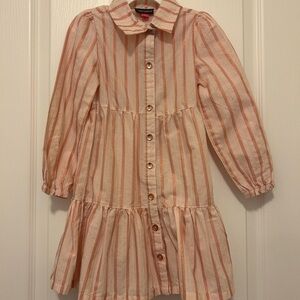 Vince Camuto Kids Dress in Orange and Cream Stripes